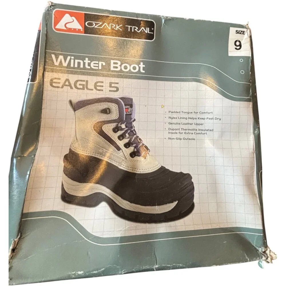 Ozark Trail Eagle 5 Thermolite Tan/ Navy Winter Snow‎ Boots Women USA 9 EUR 41